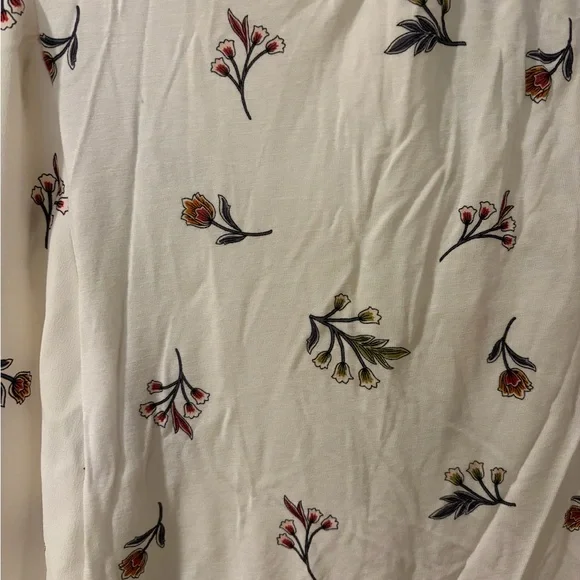 Loft Meadow Ruffle Mixed Media Blouse, Size XS, Regular - Picture 4 of 6